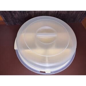 Vintage Rubbermaid Servin Saver 7 Section Container w/ Lid Almond 12” Model 0259